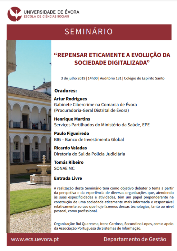 seminario repensar eticamente a evolucao da sociedade digitalizada